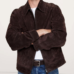 Trendy <b>Suede</b> Leather <b>Jacket</b> Stylish Casual Wear <b>Suede</b> Leather <b>Jacket</b> Comfortable Fit With Smooth Texture - Product Image 1