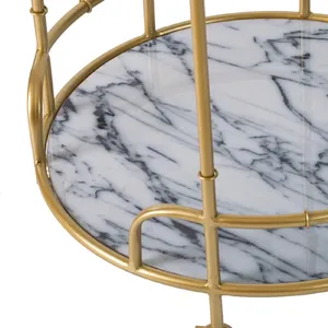 Chariot de service événementiel en métal fait main tendance, chariot de bar de présentation en métal fait main de qualité supérieure, plaqué, sûr, Zahid Exports - Product Image 2