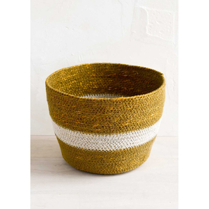Jardinière artisanale en jonc de mer tressé, rayures irrégulières, écologique, rustique, minimaliste, moderne, pour la décoration intérieure et extérieure de la maison et du jardin - Product Image 6