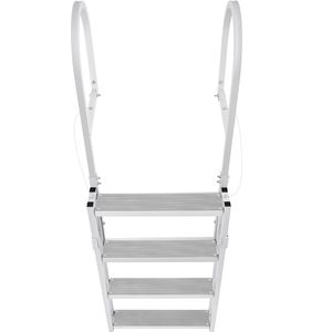 Scaletta Retrattile in Lega di Alluminio per Pontone, 4 Gradini con Capacità di Carico di 350 Libbre, 55.1FT 67.1FT Regolabile per Uso Marino - Product Image 1
