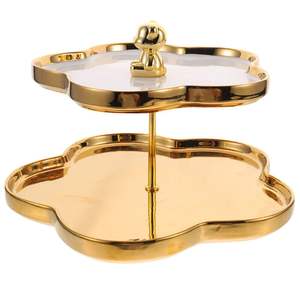 Soporte de 2 Niveles para Pasteles y Postres, Bandeja de Exhibición para Bodas y Fiestas de Cumpleaños, Metálico, ¡Gran Venta! - Product Image 4