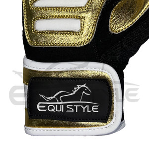 Half Finger Workout <b>Gloves</b> Golden White Black <b>Leather</b> Neoprene Custom Gym <b>Gloves</b> with Logo Unisex Weightlifting Training <b>Gloves</b> - Product Image 4