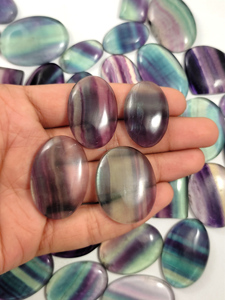 Pierre précieuse en fluorite naturelle, cabochon, cristal, prix de gros pour la fabrication de bijoux, pierres précieuses en vrac - Product Image 5