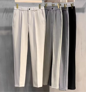Pantalon de Costume Décontracté Premium pour Homme, Coupe Droite, Plissé à l'Avant, Léger, Sans Repassage, Taille Extensible - Product Image 2