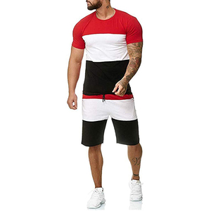 Nouvelle conception d'été, ensemble court 2 pièces pour hommes, vêtements de sport fins à séchage rapide, ensemble pour hommes avec haut à manches courtes et short de sport - Product Image 1