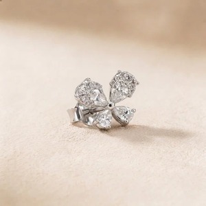 Boucles d'oreilles clous papillon en or blanc 9K avec diamant taille poire de 1,60 carat cultivé en laboratoire, bijoux fins en gros - Product Image 4