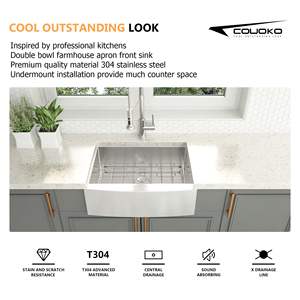 Fregadero de cocina de acero inoxidable hecho a mano para granja, pequeño fregadero de barra de un solo cuenco con colador - Product Image 5