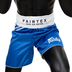 กางเกงมวยไทยแฟร์เท็กซ์ รุ่นเทรนดิ้ง ทรีนนิ่ง MMA สีน้ำเงิน สำหรับมืออาชีพ ผ้าซาตินพิมพ์ลายซับลิเมชั่น ระบายอากาศได้ดี ทนทาน - Product Image 4