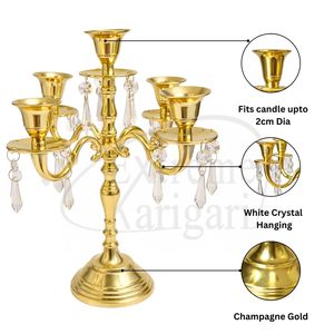 Support à bougies de luxe, élégant porte-bougie de table, décoration de table centrale, centre de table pour salle à manger, porte-bougie de mariage - Product Image 2