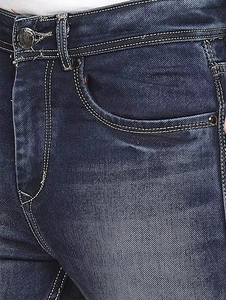 Jeans de Mezclilla de Diseño Moderno y a la Moda, Fabricante Pakistaní, Jeans Azul Oscuro para Hombre, Corte Casual, Lavado Desgastado, Estilo Moderno para el Día a Día - Product Image 3
