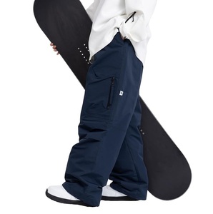 Pantalon de ski unisexe imperméable et chauffant coupe-vent 10000 mm - Polyester Tex pour activités de neige en extérieur, fermeture à cordon, style cargo, doublure polaire - Product Image 1
