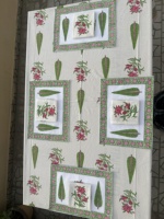 Grünes Blattmuster Bedruckte Blumen Handgefertigte Baumwolle Moderne Umweltfreundliche Waschbare Tischdecke Jaipur-Blockdruckkunst für Hochzeit Tischdekoration