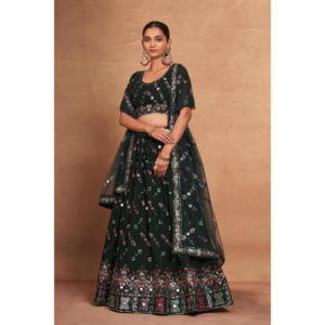 ลูกปัดปักพร้อมที่จะสวมใส่ lehenga choli กับ dupatta โดย fabzonefabindia - Product Image 3