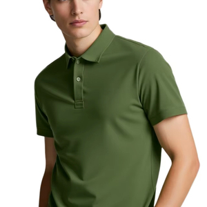 เสื้อเชิ้ตผู้ชายผ้าฝ้ายถักคุณภาพพรีเมียม 100% ปักลาย ป้องกันรอยยับ ระบายอากาศได้ดี แขนสั้น สีพื้น สไตล์ลำลอง - Product Image 4
