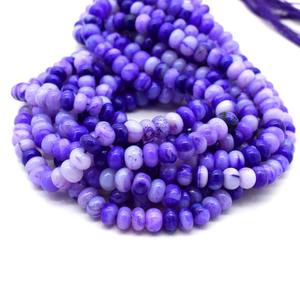 Natural Dark Blue Opal Smooth Rondelle Loose Gemstone <b>Beads</b> 7-8MM Polished Opal <b>Stone</b> Large Hole <b>Beads</b> for Jewelry Making Bulk - Product Image 2