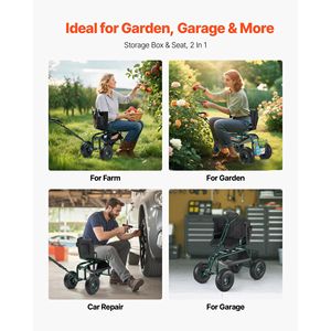 Sedia da Giardino Girevole a 360 Gradi con Ruote, Capacità di Carico 400 libbre, Sgabello Rotante Regolabile in Altezza, Sedie da Giardino - Product Image 4