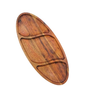 Grand plateau ovale à 3 compartiments pour snacks, biscuits, accessoires de maison, vaisselle, plateau de service pour thé, café et collations, vente chaude - Product Image 1