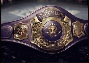 Cinturón de Boxeo de Artes Marciales Unisex KLTW INT'L KL-CB-001 con Logotipo Personalizado, Alta Calidad, 3 cm de Grosor, Cuero PU, Tono Dorado - Product Image 3