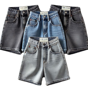 Short en jean respirant taille haute pour femmes élégant Style Vintage ample coupe décontractée confortable jean lavé Shorts Sexy Streetwear - Product Image 6