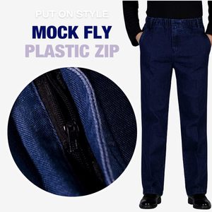 Jeans de Mezclilla Azul Oscuro de Pierna Recta para Hombre, Cintura Alta, Corte Regular, Estilo Casual de Algodón, Ropa de Otoño - Product Image 6