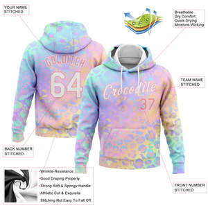 Sweat-shirt à capuche personnalisé en molleton respirant avec dégradé jaune et bleu, poche, unisexe, nom et numéro d'équipe imprimés, hiver - Product Image 5