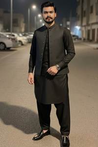 STAR IMPEX ST-0309 Salwar Kameez pour homme, tenue décontractée pour mariage et fête, anti-humidité, infroissable, coupe ajustée, style indien/pakistanais - Product Image 2