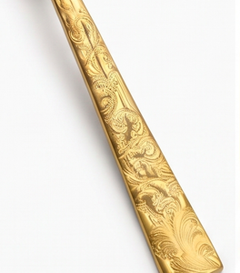 Elegante Juego de Cubiertos Dorados Pulidos con Patrón Decorativo, Cubertería Metálica Resistente para Bodas y Eventos - Product Image 2