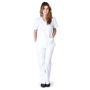Uniforme Médico Personalizado OEM Unisex, Blanca, de Spandex y 100% Algodón, Manga Larga, para Verano, para Hospitales, Laboratorios, para Médicos - Product Image 1
