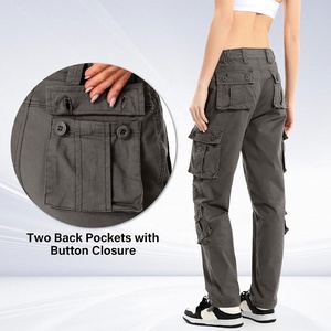 Pantalones Cargo clásicos duraderos para mujer con etiquetas personalizadas con múltiples bolsillos y bordados para aventuras al aire libre - Product Image 3