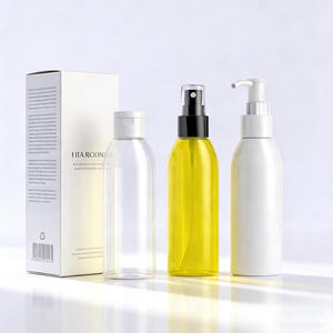 Vente en gros de flacons ronds en plastique PET de 160 ml avec pompe pulvérisatrice, couleur personnalisée, pour lotion, crème, huile corporelle, sérum pour le soin de la peau, emballage cosmétique - Product Image 1