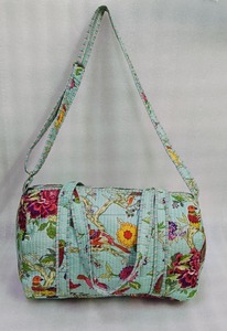 Handmade Travel <b>Overnight</b> <b>Bags</b> Floral Print Quilted Duffle <b>Bag</b>, Cotton Weekender <b>Bag</b> - Product Image 3