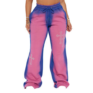 กางเกงวอร์มขาบานทรงจ็อกเกอร์สำหรับผู้หญิง ผ้าฝ้ายออร์แกนิค 100% คุณภาพพรีเมียม ซักกรด ดีไซน์สั่งทำได้ แฟชั่นไฮสตรีทสำหรับฤดูหนาว - Product Image 1