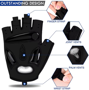 Guantes de cuero de medio dedo para levantamiento de pesas, antideslizantes, para fitness, entrenamiento, gimnasio, diseño para hombres y mujeres, venta al por mayor, tallas personalizadas, ¡oferta caliente! - Product Image 5