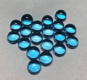 พลอยบลูโทแพซธรรมชาติจากสวิสเซอร์แลนด์ ทรงกลมหลังแบน ขัดเงา ขนาด 3-8 มม. สำหรับทำเครื่องประดับ ขายส่ง - Product Image 1