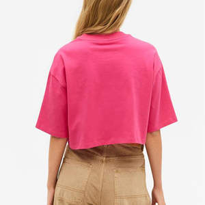 Camiseta Corta Ajustada de Mujer con Rayas, Estilo Moderno y Elegante, Informal, Ecológica, a Cuadros, para Verano - Product Image 6
