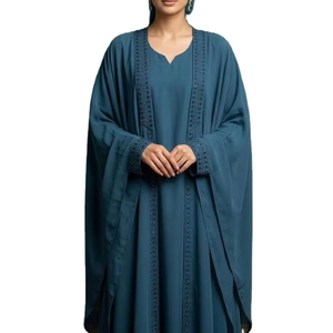 Diseño de Kaftan Abaya de Dubái con Hermosas Piedras y Bordados en Tela de Chifón, Transpirable y Ligero, Precio de Fábrica - Product Image 1