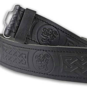 Cinturón de Cuero Genuino 100% con Diseño Grabado de León Rampante de las Tierras Altas Escocesas, el Más Vendido - Product Image 3