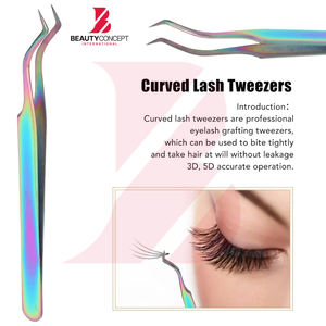 Pinces à cils multicolores, outils de maquillage de beauté en acier inoxydable, pinces pour extensions de cils volumineuses - Product Image 6