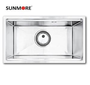 Évier de cuisine en acier inoxydable 304 fait main, cuve profonde, surface avec revêtement nano, résistant aux rayures, taille personnalisée - Product Image 1