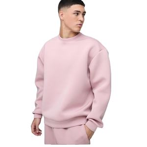 Sudadera de cuello redondo rosa personalizada, jersey de lana de algodón Unisex, transpirable, holgado, manga larga, ropa de calle de moda, sudaderas con capucha de invierno - Product Image 1