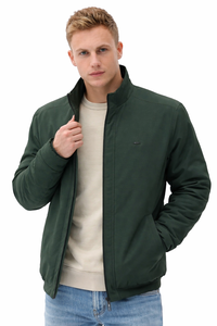 Chaqueta Clásica Verde Oliva con Cierre – Diseño Elegante y Minimalista con Cuello Alto, Aislamiento Suave y Cómodo, Ligera y Cálida para Todas las Estaciones - Product Image 1