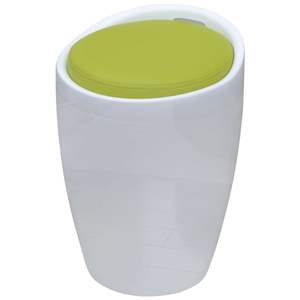 Taburete Estándar de Plástico ABS Blanco con Cuero Sintético Verde Manzana, Taburetes y Otomanas Elegantes - Product Image 1
