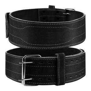 Ceinture de musculation en cuir légère de qualité supérieure pour la musculation et le bodybuilding avec boucle à levier métallique - Product Image 1