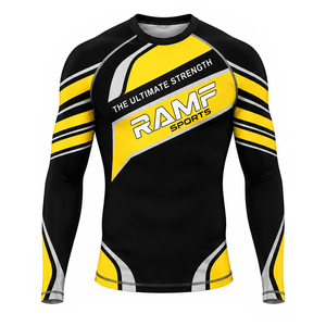 Camiseta de Compresión Larga Unisex para Adultos, Personalizada con Estampado BJJ, Spandex con Protección UV y Pantalones Cortos Deportivos al por Mayor - Product Image 3