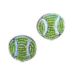 Pendientes deportivos con cuentas - Pendientes de béisbol y sóftbol con cuentas, pendientes llamativos de béisbol con cuentas de semillas - Product Image 2