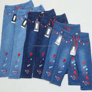 Wholesale Kids Girls <b>Elastic</b> <b>Waist</b> <b>Jeans</b> Casual Flare Bell Bottom <b>Jeans</b> Denim Pants with Pocket Bangladesh Denim Pant in Stock - Product Image 6