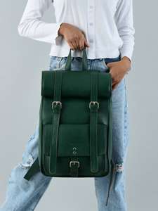 Sac à dos en cuir véritable à fermeture enroulable pour homme, sacoche fine pour ordinateur portable en cuir de vachette, sac à dos de voyage, style moderne pour les trajets quotidiens, nouveau modèle LTBP-0111 - Product Image 5