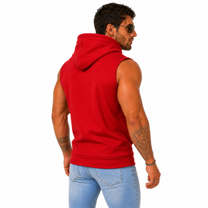 Chaleco Deportivo Personalizado para Hombre, Sudadera sin Mangas con Bolsillo Canguro, Color Sólido - Product Image 6