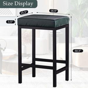 Sgabelli da Bar Moderni in Ecopelle Senza Schienale, Sedie Imbottite per Bancone o Isola, per Cucina, Bar o Uso Domestico - Product Image 4