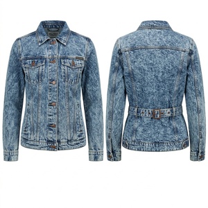 Chaqueta de Mezclilla de Algodón Tejido Premium para Mujer, 390 GSM, Ecológica, Lavado Azul Vintage, Paneles Desgastados, Ajuste Personalizado, Logotipo Impreso - Product Image 4